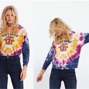 MOTHER Denim Poptimism The Square Tie-Dye Hoodie Mushroom Sweatshirt